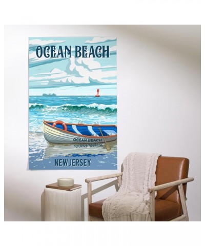 36x54 Inch Giclee Print, Ocean Beach, New Jersey, Lifeboat on Beach $36.00 Totes