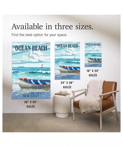 36x54 Inch Giclee Print, Ocean Beach, New Jersey, Lifeboat on Beach $36.00 Totes