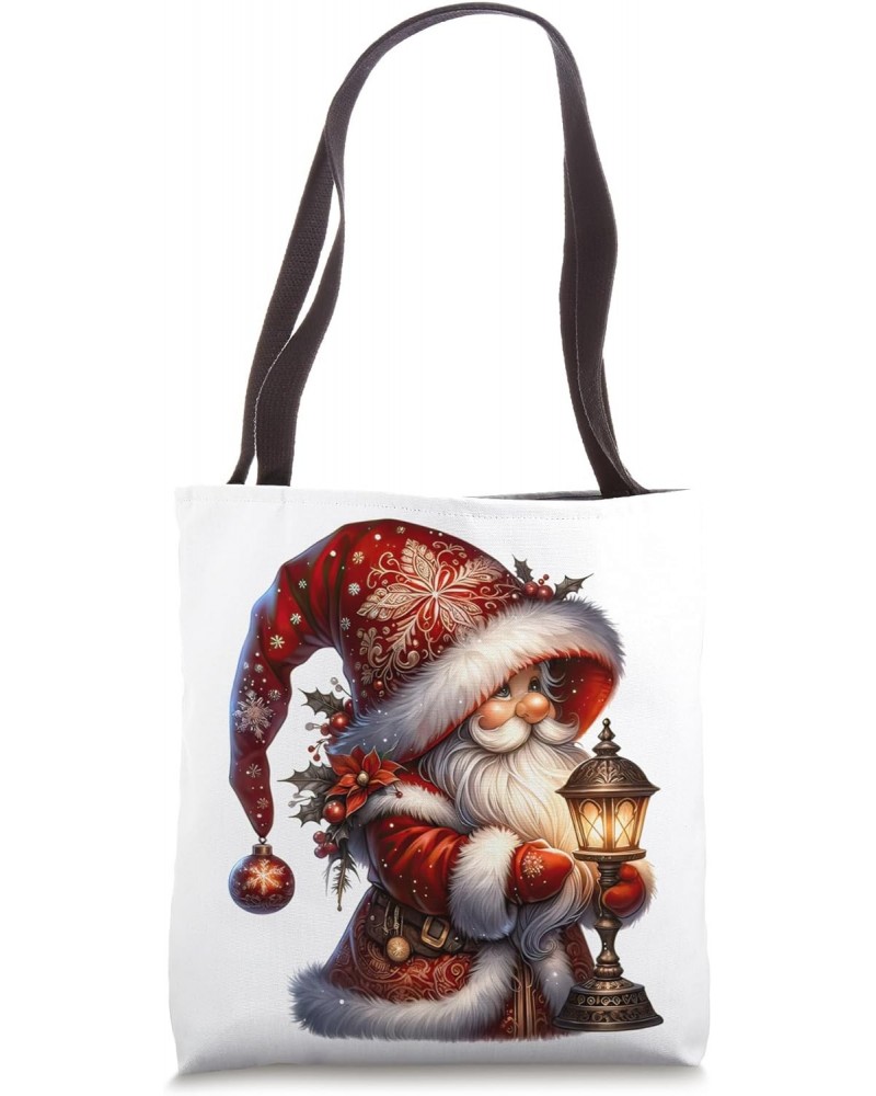 Cute Xmas Gnome In Santa Outfit For Women Unique Christmas Tote Bag $11.87 Totes