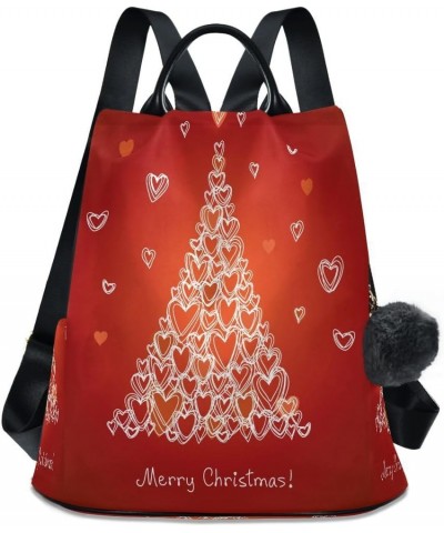 Christmas Tree Love Hearts Women Backpack Anti-theft Handbag Purse Travel Bag Fashion Shoulder Bags $20.39 Backpacks