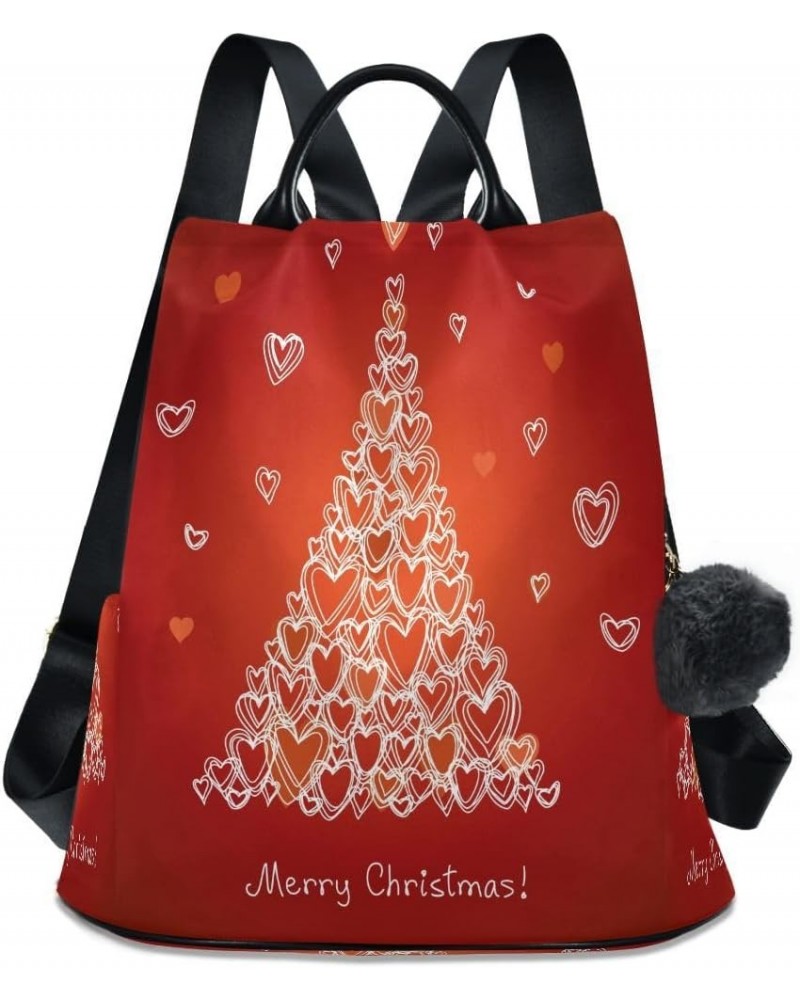 Christmas Tree Love Hearts Women Backpack Anti-theft Handbag Purse Travel Bag Fashion Shoulder Bags $20.39 Backpacks