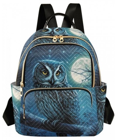 Small Fashion Backpack for Women Moon Night Owl Print Ladies Travel Daypack Aesthetic Shoulder Bag 10.2×5.1×12.5 IN $16.31 Ba...