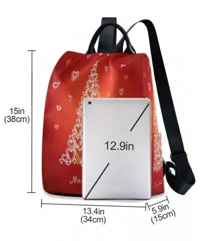 Christmas Tree Love Hearts Women Backpack Anti-theft Handbag Purse Travel Bag Fashion Shoulder Bags $20.39 Backpacks