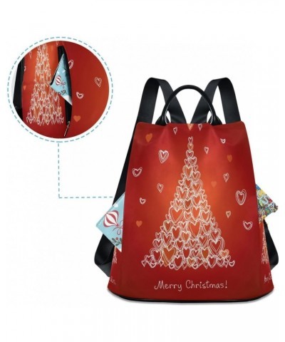 Christmas Tree Love Hearts Women Backpack Anti-theft Handbag Purse Travel Bag Fashion Shoulder Bags $20.39 Backpacks