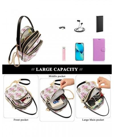 Chain Crossbody Bags for Women Cute Bunny Seamless Rabbit Quilted Shoulder Crossbody Handbags Travel Cross Body Cell Phone Pu...