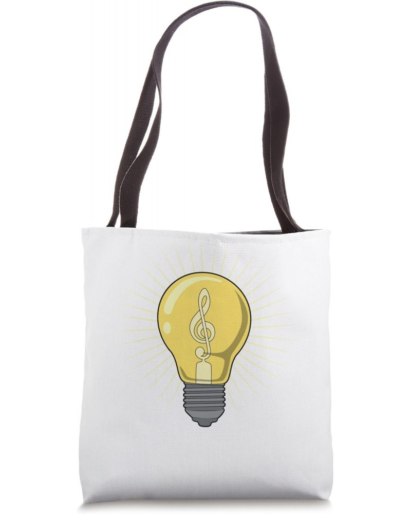 Music Note Light Bulb Inspiration Tote Bag $12.45 Totes