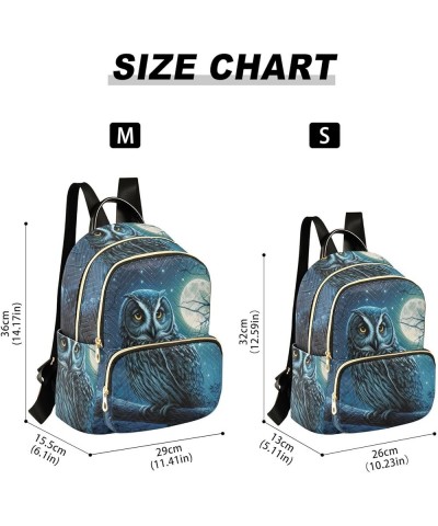 Small Fashion Backpack for Women Moon Night Owl Print Ladies Travel Daypack Aesthetic Shoulder Bag 10.2×5.1×12.5 IN $16.31 Ba...