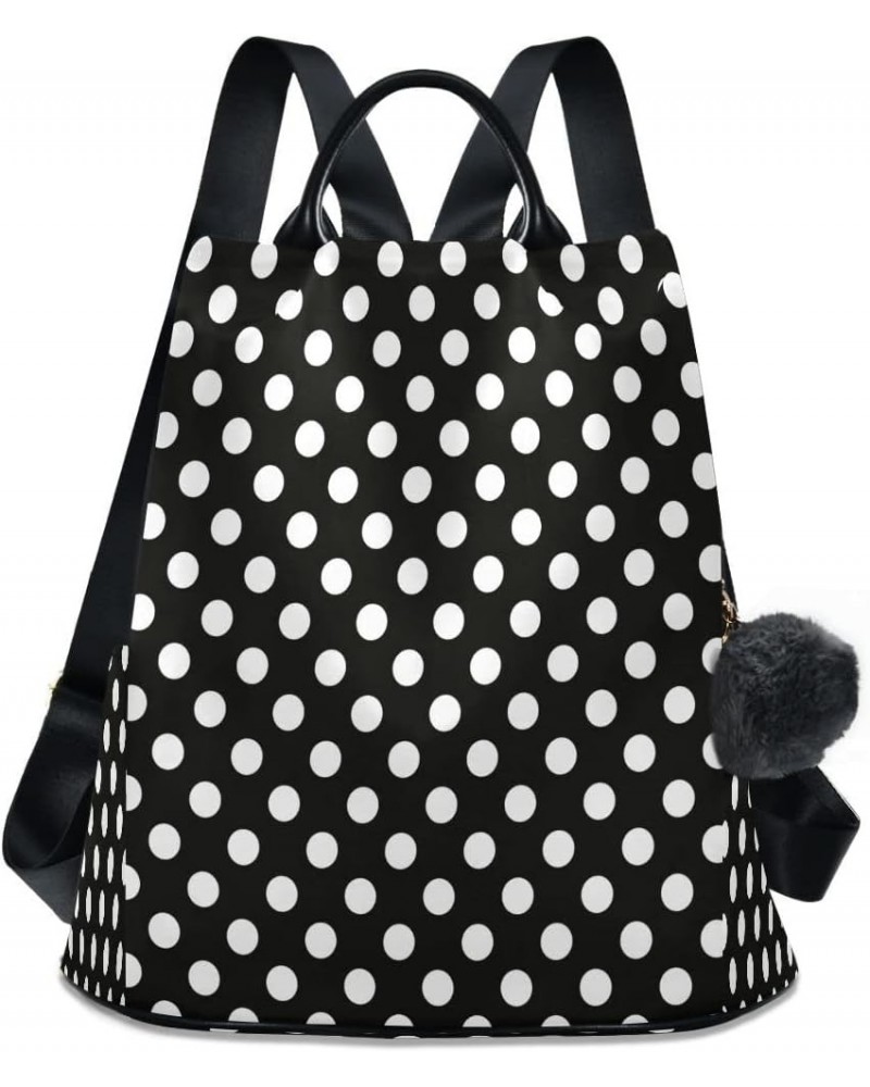 Polka Dot Black White Women Backpack Anti-theft Handbag Purse Travel Bag Fashion Shoulder Bags Multicolor12 $20.00 Backpacks