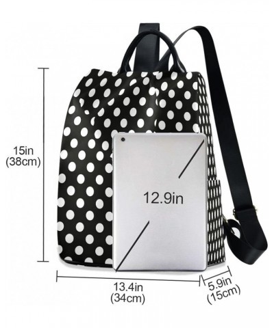 Polka Dot Black White Women Backpack Anti-theft Handbag Purse Travel Bag Fashion Shoulder Bags Multicolor12 $20.00 Backpacks