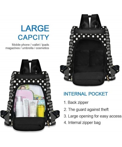 Polka Dot Black White Women Backpack Anti-theft Handbag Purse Travel Bag Fashion Shoulder Bags Multicolor12 $20.00 Backpacks