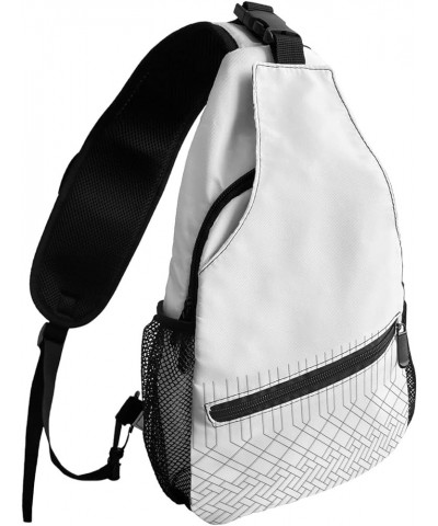 Sling Bag Crossbody Bag for Women Men Simple Abstract Geometric Lines Waterproof Hiking Backpack Lightweight Chest Shoulder B...