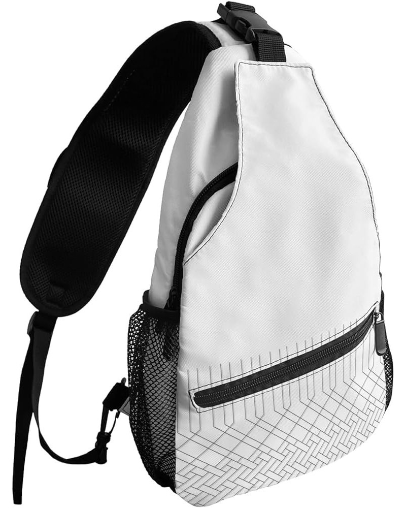 Sling Bag Crossbody Bag for Women Men Simple Abstract Geometric Lines Waterproof Hiking Backpack Lightweight Chest Shoulder B...