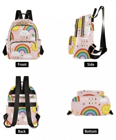 Travel Backpack Purse for Women Fashion Anti-theft Work Casual Rainbow Sun Pink Daypack Shoulder Bag Medium Size Medium $20.3...