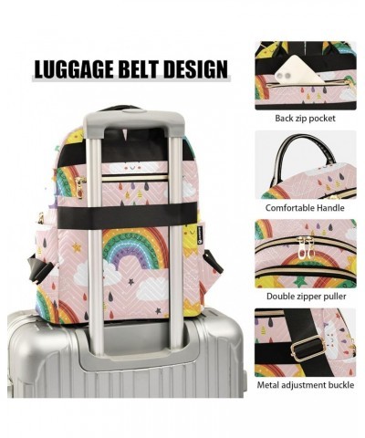 Travel Backpack Purse for Women Fashion Anti-theft Work Casual Rainbow Sun Pink Daypack Shoulder Bag Medium Size Medium $20.3...