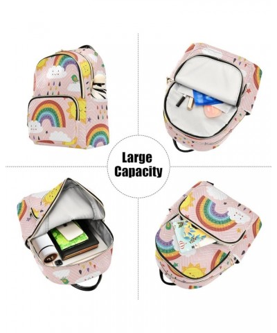 Travel Backpack Purse for Women Fashion Anti-theft Work Casual Rainbow Sun Pink Daypack Shoulder Bag Medium Size Medium $20.3...