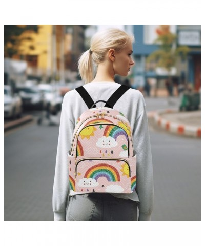 Travel Backpack Purse for Women Fashion Anti-theft Work Casual Rainbow Sun Pink Daypack Shoulder Bag Medium Size Medium $20.3...