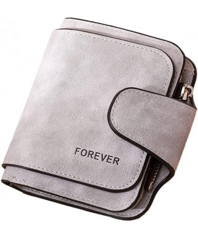 Small Vegan Leather Wallet for Women, Tri-Fold Folding Slim Purse Zipper Pocket Wallet Mother's Day Gifts (Grey) Gray $20.62 ...