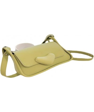 Summer PU Crossbody Bags for Women Trendy Shoulder Bag Elegant with Heart Green $12.42 Shoulder Bags