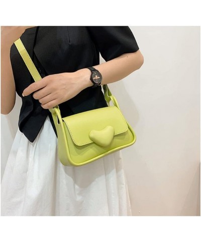 Summer PU Crossbody Bags for Women Trendy Shoulder Bag Elegant with Heart Green $12.42 Shoulder Bags