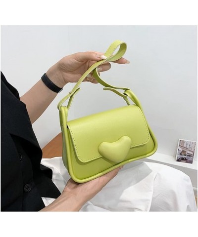 Summer PU Crossbody Bags for Women Trendy Shoulder Bag Elegant with Heart Green $12.42 Shoulder Bags