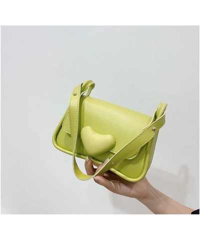 Summer PU Crossbody Bags for Women Trendy Shoulder Bag Elegant with Heart Green $12.42 Shoulder Bags