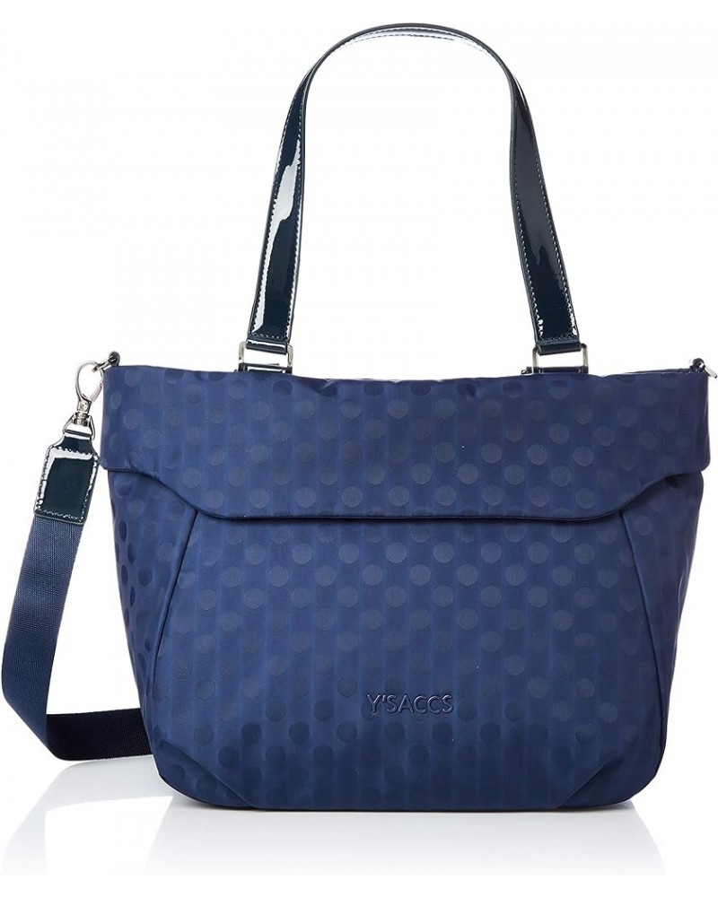 Polka Dots Y92-11-02 Folded 2-Way Tote Small Navy $46.01 Totes