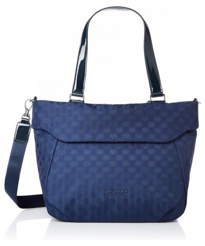 Polka Dots Y92-11-02 Folded 2-Way Tote Small Navy $46.01 Totes