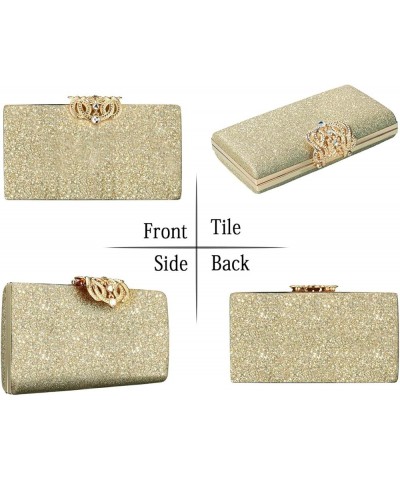 Women Bling Evening Handbag Bridal Sequin Clutch Bags Sparkling Cocktail Party Purse Wedding Handbags with Chain Champagne $1...