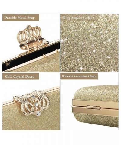 Women Bling Evening Handbag Bridal Sequin Clutch Bags Sparkling Cocktail Party Purse Wedding Handbags with Chain Champagne $1...