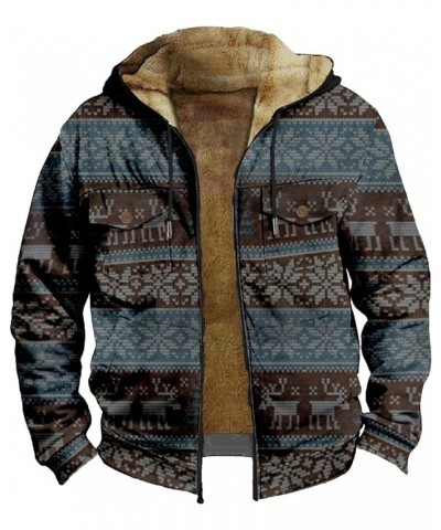 Men's Tribal Aztec Print Western Ethnic Vintage Lapel Jackets Drawstring Hooded Outerwear Winter Warm Pockets Coat 1-navy $8....