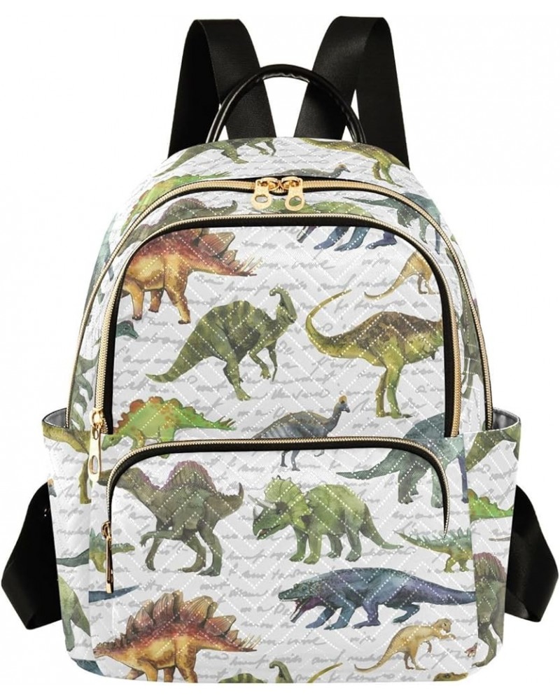 Mini Backpack for Women, Hand Drawn Dinosaurs Travel Backpack Purse for Ladies, Small Bookbag Daypack Shoulder Bag M Multi419...