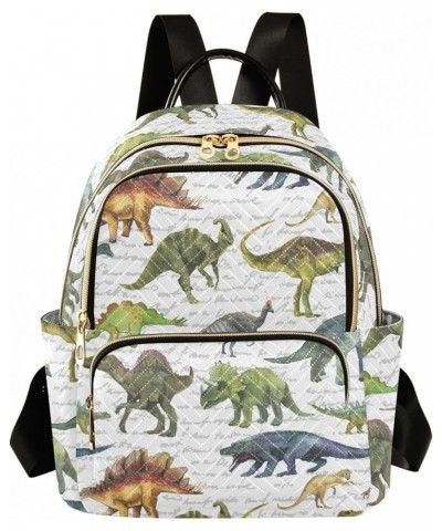 Mini Backpack for Women, Hand Drawn Dinosaurs Travel Backpack Purse for Ladies, Small Bookbag Daypack Shoulder Bag M Multi419...