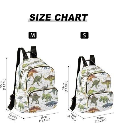 Mini Backpack for Women, Hand Drawn Dinosaurs Travel Backpack Purse for Ladies, Small Bookbag Daypack Shoulder Bag M Multi419...