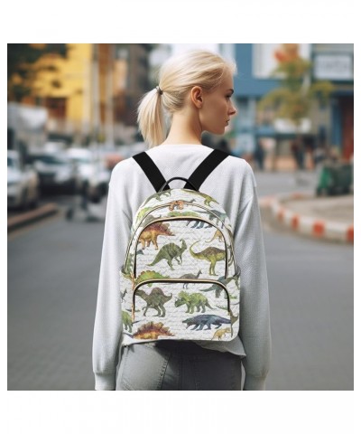 Mini Backpack for Women, Hand Drawn Dinosaurs Travel Backpack Purse for Ladies, Small Bookbag Daypack Shoulder Bag M Multi419...