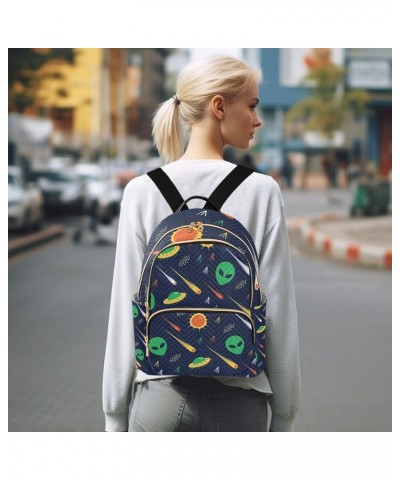 Women Backpack Alien Shooting Star Anti-Theft Travel Backpack with Luggage Belt Lightweight Handbag Lady Purse Roomy Double Z...