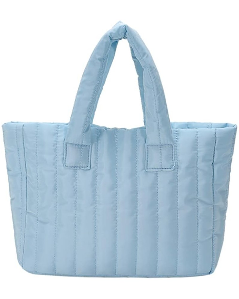 Puffer Tote Bag for Women Quilted Puffy Handbag Large Cotton Padded Bag Down Padding Purse for Travel Work Shopping Blue $10....