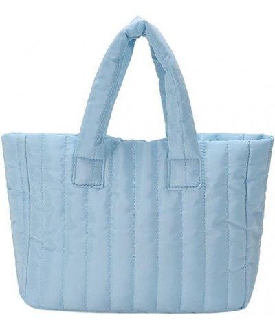 Puffer Tote Bag for Women Quilted Puffy Handbag Large Cotton Padded Bag Down Padding Purse for Travel Work Shopping Blue $10....