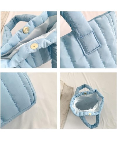 Puffer Tote Bag for Women Quilted Puffy Handbag Large Cotton Padded Bag Down Padding Purse for Travel Work Shopping Blue $10....