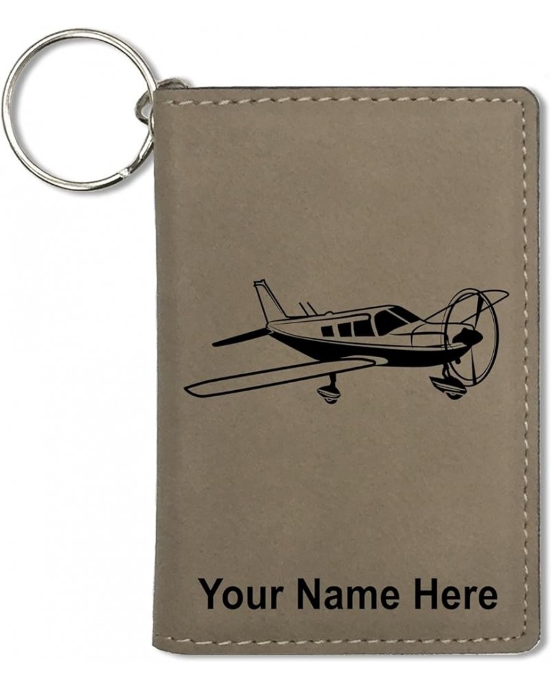 ID Holder Wallet, Low Wing Airplane, Personalized Engraving Included (Teal) Light Brown $16.79 Wallets