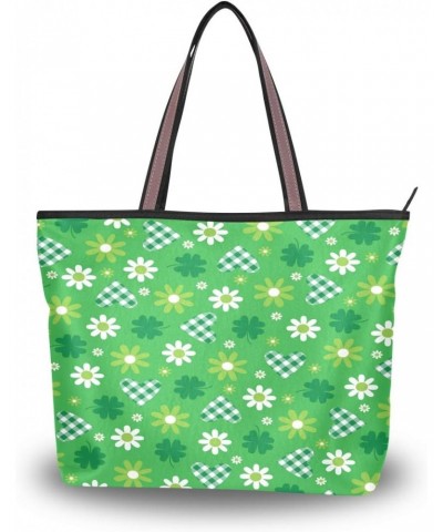 QMXO Spring Flowers Daisy Green Handbags and Purse for Women Tote Bag Large Capacity Top Handle Shopper Shoulder Bag $10.35 T...