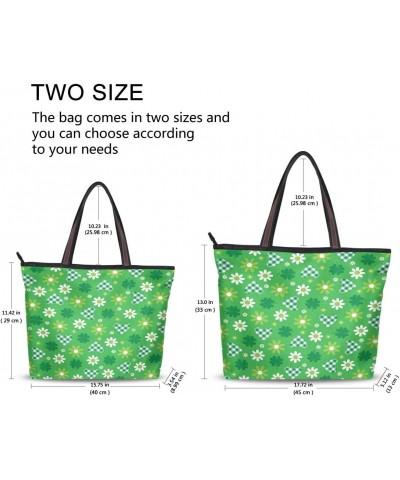 QMXO Spring Flowers Daisy Green Handbags and Purse for Women Tote Bag Large Capacity Top Handle Shopper Shoulder Bag $10.35 T...