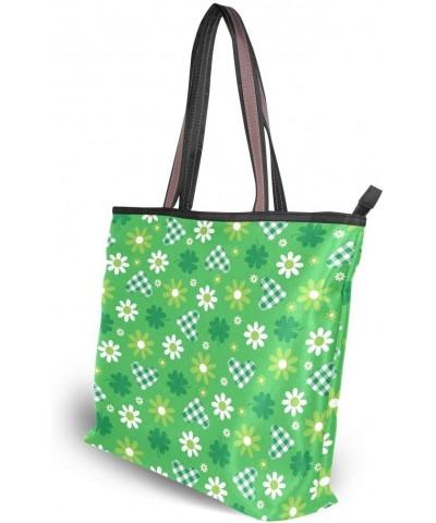 QMXO Spring Flowers Daisy Green Handbags and Purse for Women Tote Bag Large Capacity Top Handle Shopper Shoulder Bag $10.35 T...