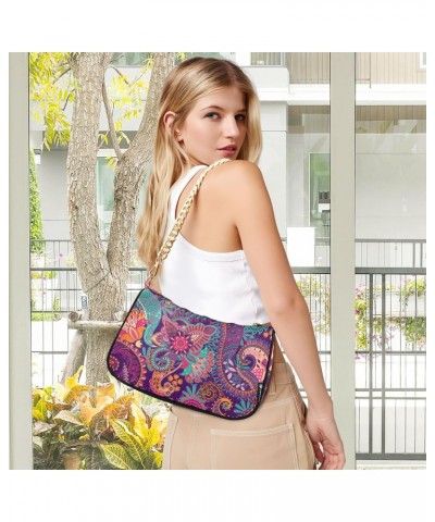 Mandala Shoulder Bag for Women Clutch Purse Crescent Bag with Zipper Closure for Travel Shopping Party $12.90 Shoulder Bags