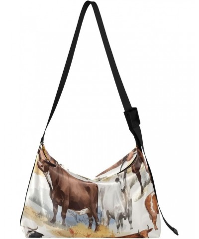 Colorful Cows Tote Bag for Women Large Hobo Bags Crossbody Shoulder Bag Hobo Purse with Adjustable Strap for Travel Men $15.1...