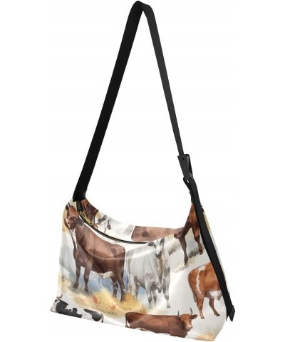 Colorful Cows Tote Bag for Women Large Hobo Bags Crossbody Shoulder Bag Hobo Purse with Adjustable Strap for Travel Men $15.1...