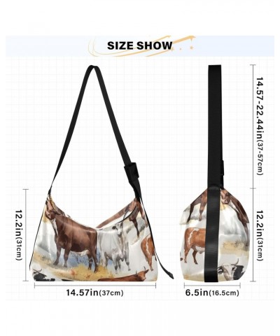 Colorful Cows Tote Bag for Women Large Hobo Bags Crossbody Shoulder Bag Hobo Purse with Adjustable Strap for Travel Men $15.1...