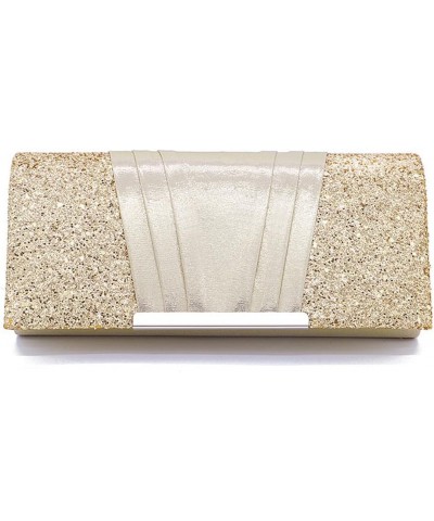 Women's Evening Bag Sparkling Fliped Formal Clutch Purse Wedding Party Chain Crossbody Bag for Women Gold $9.84 Evening Bags