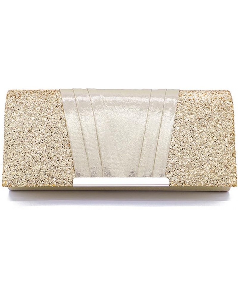 Women's Evening Bag Sparkling Fliped Formal Clutch Purse Wedding Party Chain Crossbody Bag for Women Gold $9.84 Evening Bags