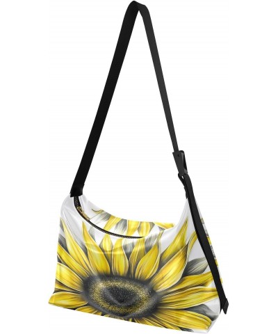 Crossbody Bag for Women Men Trendy Simple Sunflower Leather Casual Hobo Shoulder Bags Purses with Adjustable Strap Summer Fas...