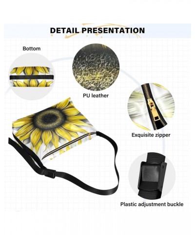 Crossbody Bag for Women Men Trendy Simple Sunflower Leather Casual Hobo Shoulder Bags Purses with Adjustable Strap Summer Fas...